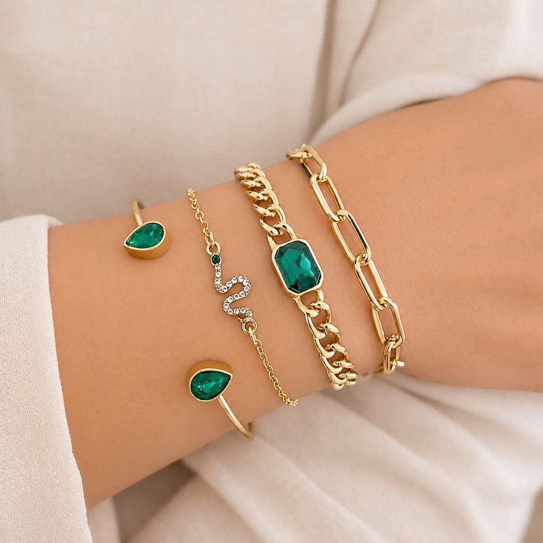 Emerald Crystal Bracelet Set | Community Club