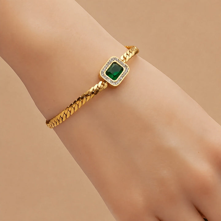 Radiant Gold Emerald Link Bracelet | Community Club