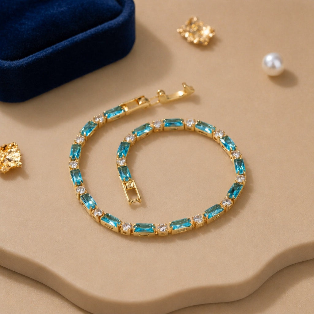Turquoise Crystal Tennis Bracelet | Community Club