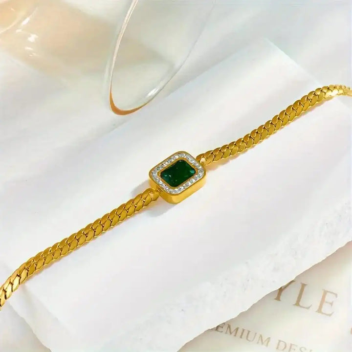 Radiant Gold Emerald Link Bracelet | Community Club