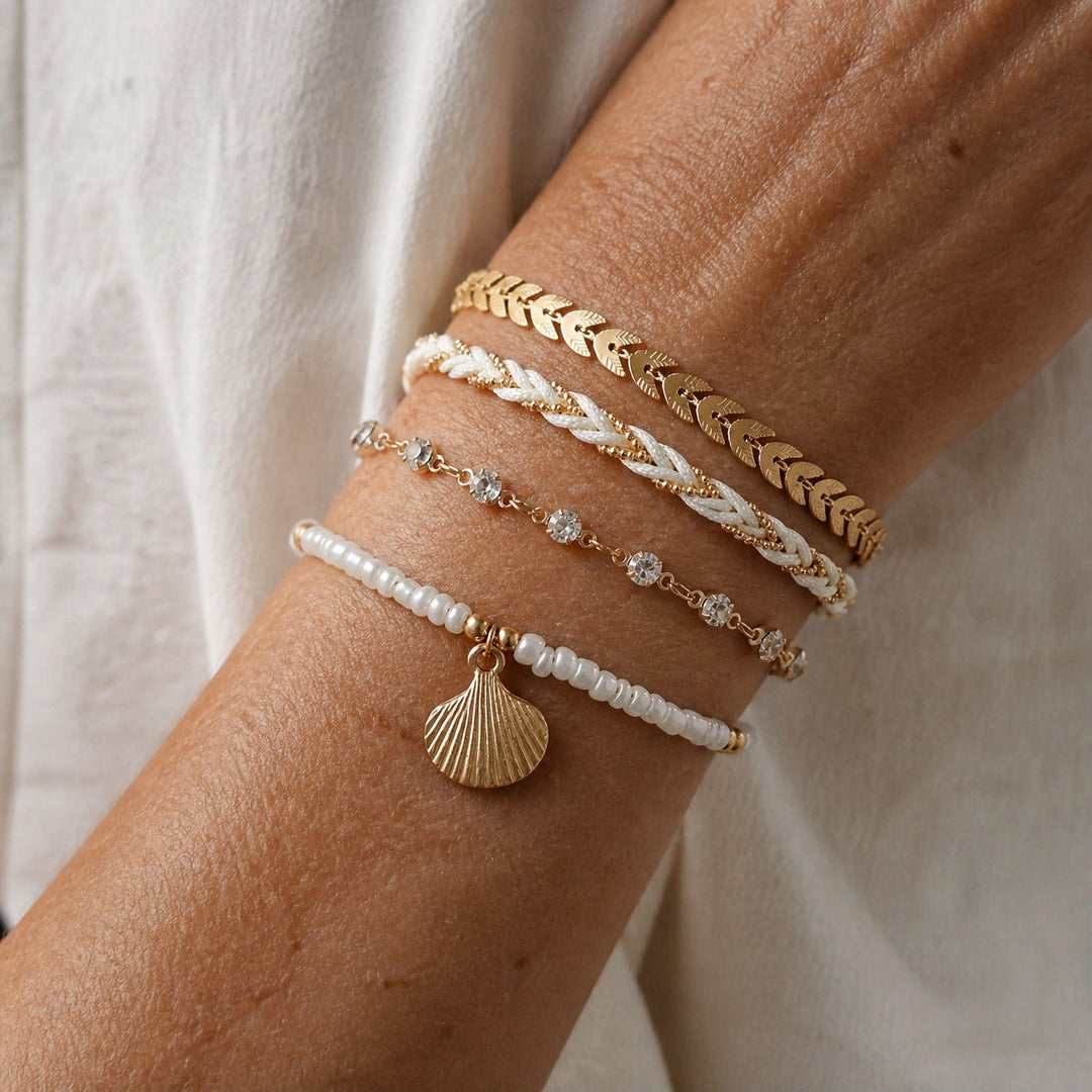 Golden Tide Crystal Bracelet Set | Community Club